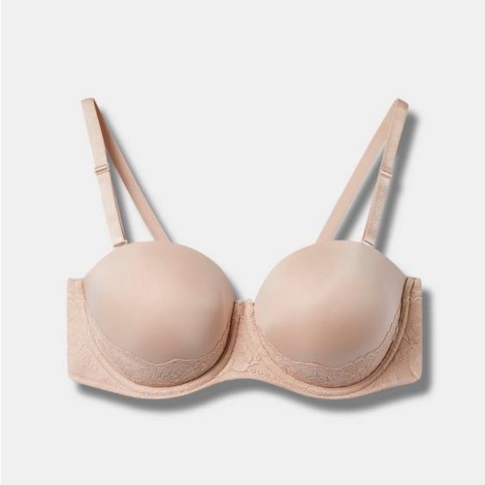 Torrid Rose Dust Beige Bombshell Everyday Strapless Push-Up Bra Size 40D